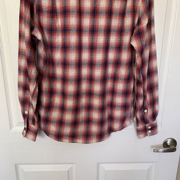 Arizona Men's Small Long Sleeve Shirt Flannel Plaid Red Blue White New - Picture 7 of 12